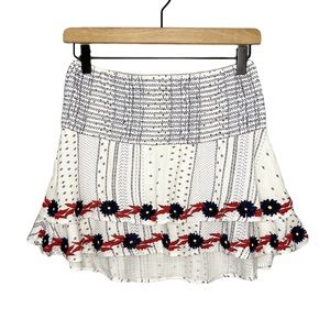 PIPER by Townsen Floral Embroidered Printed Tiered Hi Low Skirt XS
